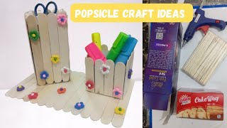 Popsicle Sticks Pen Organizerpopsicle Stick Pencil Holderpopsicle Craft Ideas