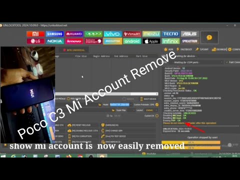 Poco C3 Mi Account Remove unlock tool Poco C3 Mi Account Remove unlock tool