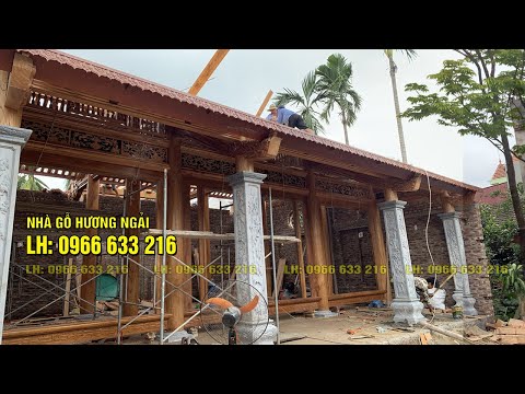 NHÀ GỖ XOAN 3 GIAN HẬU CUNG Lắp dựng tại huyện Văn Giang, Tỉnh Hưng Yên