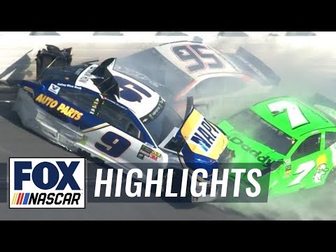 Danica Patrick & Chase Elliott collected in violent crash | 2018 DAYTONA 500 | FOX NASCAR