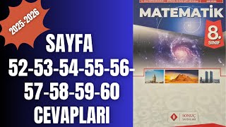 8. Sinif Matemati̇k Ki̇tabi Sayfa 52,53,54,55,56,57,58,59 Ve 60 Cevaplari