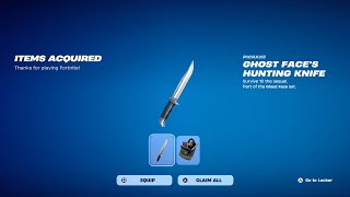 How To Get Ghost Faces Hunting Knife Pickaxe Now Free In Fortnite Free Ghost Faces Hunting Knife