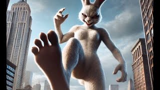 Giant Beasts In Cities. Ai Scenes Featuring Both Giant And Giantess Beasts