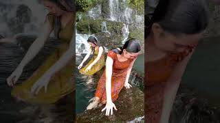 Beautiful Girl Bathing In The River