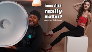 Is this gigantic BEAUTY DISH worth it? - Interfit 71cm beauty dish with model ELLE BALDWINSON