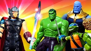 Süper kahramanlar ve Avengers: Thor'un kayıp kılıcı - Oyuncaklar ile 