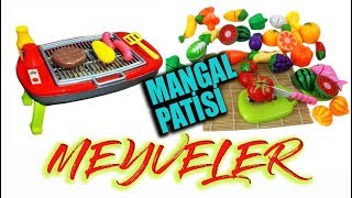 Oyuncak Mangal Seti Mangal Partisi Oyunu Ve Meyve Kesme.
