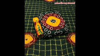 Premium Satin Cotton Fabric With Rich Dark Concept Bandhani Top & Salwar Dupatta Bandhej