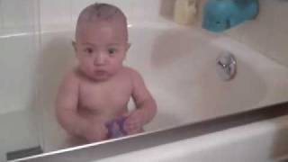 JT babbling in his bath JT babbling in his bath