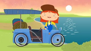 Le Docteur Mcwheelie Construit Une Voiture Solaire Dessin Animé Pour Enfants.