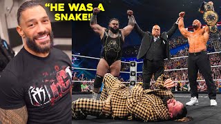 Roman Reigns Reacts To Paul Heyman And Vision Betraying Seth Rollins On Wwe Raw