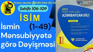 Azərbaycan Dili Yeni Toplu 2023 İsmin Mənsubiyyətə Görə Dəyişməsi İsim Di̇m 2023 Tam İzah