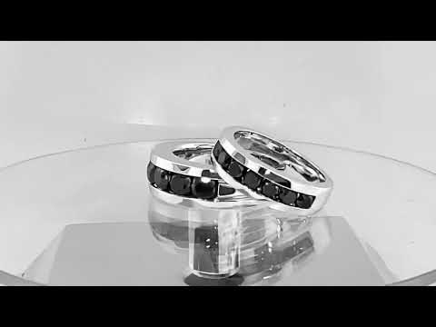 Black Diamonds His and Hers Wedding Bands, Unique Couple Wedding Bands Set 14K White Gold 3.00 Carat Certified Handmade Black Diamonds His and Hers Wedding Bands, Unique Couple Wedding Bands Set 14K White Gold 3.00 Carat Certified Handmade