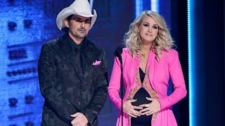 Cmas 2018 Carrie Underwood Reveals She 39 S Expecting Another Son In Hilarious Gag Access Cmas 2018 Carrie Underwood Reveals She 39 S Expecting Another Son In Hilarious Gag Access