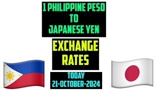 Philippine Peso To Japanese Yen Currency Exchange Rates Today 21 October 2024