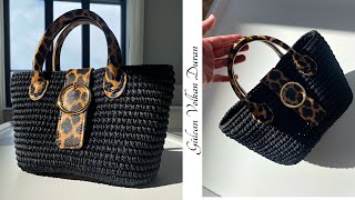 Leopar Desenli̇ Örgü Çok Kolay Çanta Yapimi