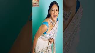 Mrunal Thakur Dreamy Sheer Pink Saree And Deep-Neck Blouse