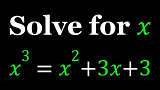 Let's Solve A Nice Cubic Equation