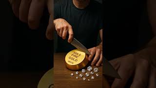 Cutting A 24K D Bar In Half With A Knife