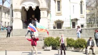 Молитва перед Русской церковью,10-й митинг-шествие,Болгария-зона мира! 12.04.2015