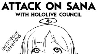 Fan Animationattack On Sana - W Kronii, Bae, Mumei, And Fauna Ft. Hololive En - Council