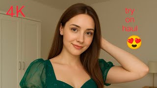 4K Try On Haul 2025 -Transparent Wet Vs Dry Shein Transparent Lingerie & Micro Bikini See Through
