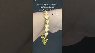 Premium 24Carat D Plated D Heart Bracelet 2In1 Dailywear Bracelet