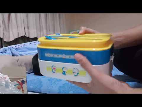 Review Doraemon box set premium of 7-11,2019 (Yellow)กล่องอาหารโดเรมอน พรีเมี่ยมแสตมป์7-11 ปี2019