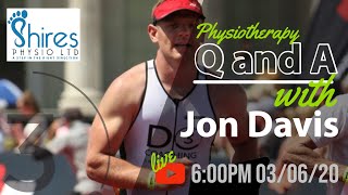LIVE Q and A with Physio Jon Davis - PLANTAR FASCIITIS, MORTONS NEUROMA, ITB, CALF PULLS AND STRAINS
