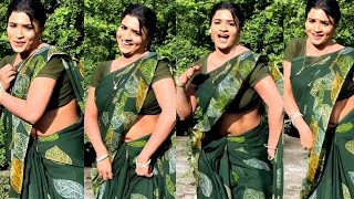 Jenny Unseen Open Saree Dance Serial Actress.