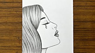 How To Draw A Sad Girl Crying || Crying Girl Drawing || Easy Drawing Ideas For Girl Step By Step