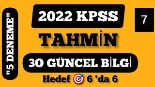 Kpss 2022 Güncel 30 Bilgi5 Deneme. Çıkabilecek 30 Bilgi