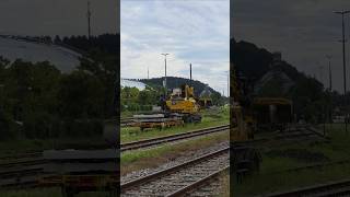 Schienenbagger Mit Bauzug In Trostberg