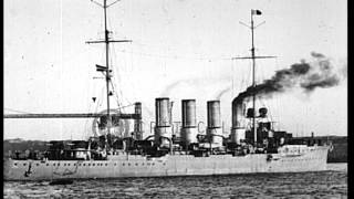 German Built Light Cruiser, The Breslau, During World War I In Dardanelles, Turk...hd Stock Footage