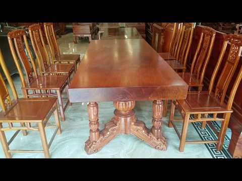 BỘ BÀN GHẾ ĂN CAO CẤP ĐƯỢC LÀM TỪ GỖ CHIẾU NGỰA ĐỒ GỖ LA XUYÊN