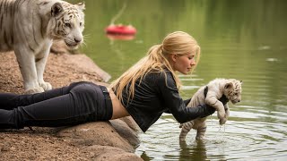Girl Rescues Drowning White Tiger Cub, Then The White Tigress Does Something Incredible.