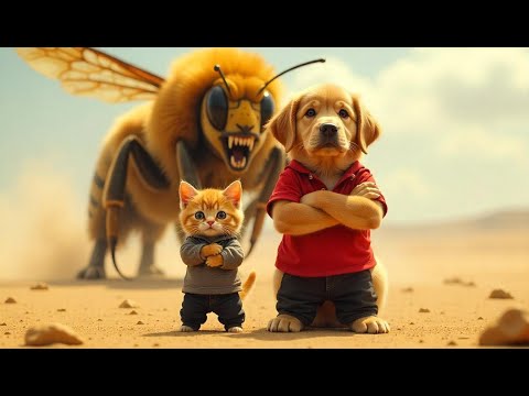 Dog Captured, Cat Hunts for Evidence to Rescue – Epic Battle Between Cats, Dogs, and the Giant Bee