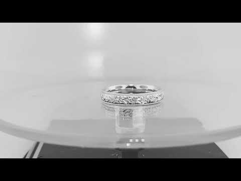 Hand Engraved Wedding Band, 4 mm Vintage Wedding Ring, Unique Anniversary Band,  14K White Gold, Yellow Gold, Rose Gold Handmade Hand Engraved Wedding Band, 4 mm Vintage Wedding Ring, Unique Anniversary Band,  14K White Gold, Yellow Gold, Rose Gold Handmade