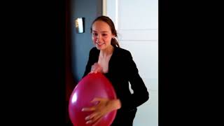 107 Girl Blow To Pop Big Red Ballon Challenge Loonersparadise