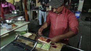 Indian Street Food: "Fatafat" / Quick Skills at Omkar Pizza & Grill Sandwich Centre, Bardoli, India.