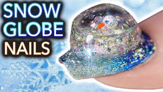 Diy Snowglobe Nails I Built A Snowman On My Nail