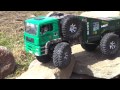 RC ADVENTURES - Triple Axle Green Semi hits the Rock Pile and Conquers All!
