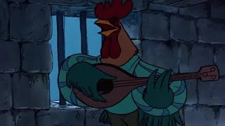 Disneys Robin Hood 1973 Rooster Not In Nottingham Scene.