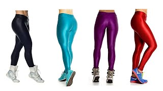 Y Womens Fashion Neon Stretch Skinny Shiny Spandex Leggings Pants