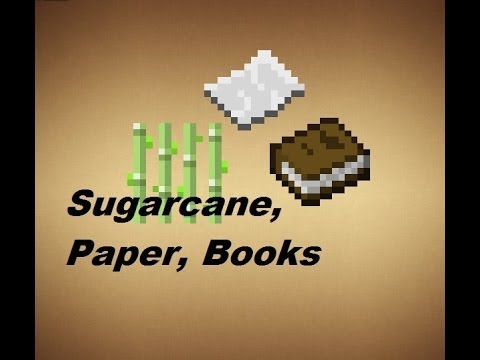 Minecraft - Crafting Recipes - Sugarcane, Paper & Books - YouTube