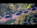 This Russian military convoy met a Himars missile