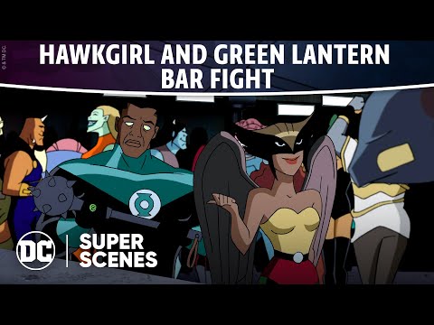 Justice League - Hawkgirl and Green Lantern Bar Fight | Super Scenes | DC