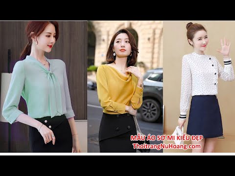 20 mẫu Áo sơ mi nữ đẹp, áo sơ mi công sở , phối quần jean hay quần tây, chân váy cực đẹp