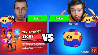 Türkçe Hesap Vs İngi̇li̇zce Hesap 200 Mega Kutu Açtik - Brawl Stars