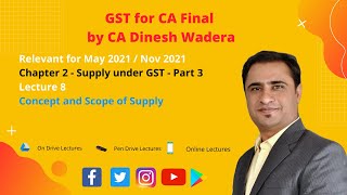 GST for CA Final & CA Intermediate - Lecture 8 - Unit 2 Supply - Part 3